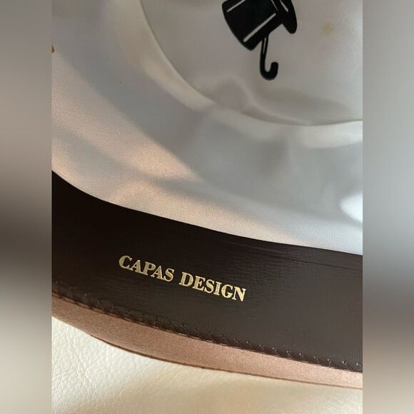 Capas Design Fedora Hat 100% Wool Feather Made in USA Medium 6 7/8 Brown - Picture 6 of 7